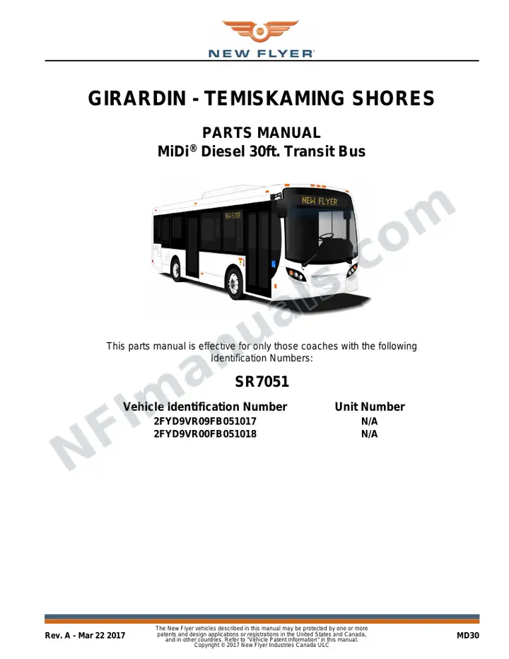 SR7051 Parts Manual, Girardin - Temiskaming Shores first-page preview