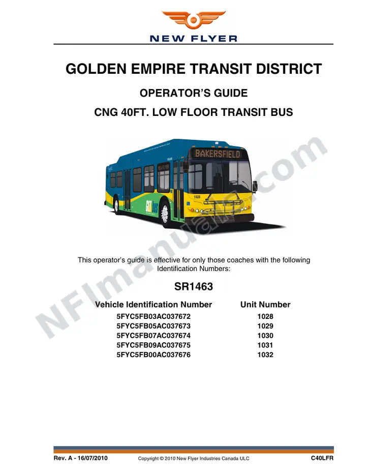 SR1463 Operator's Guide, Golden Empire Transit District first-page preview
