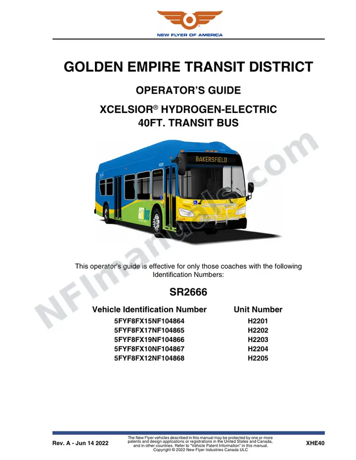 SR2666 Operator's Guide, Golden Empire Transit District first-page preview