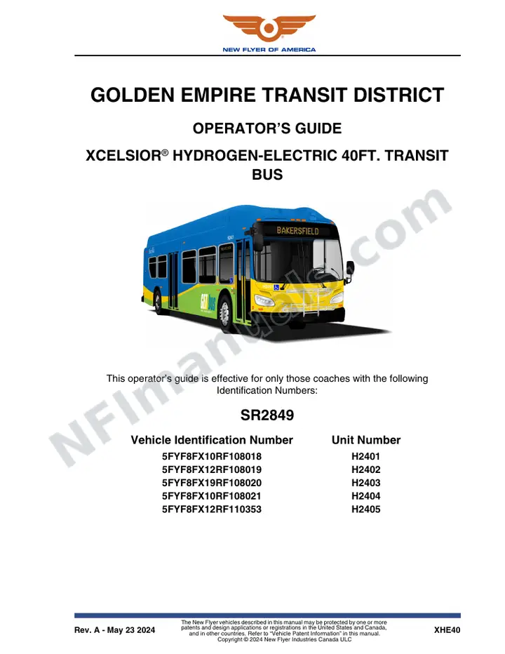 SR2849 Operator's Guide, Golden Empire Transit District first-page preview