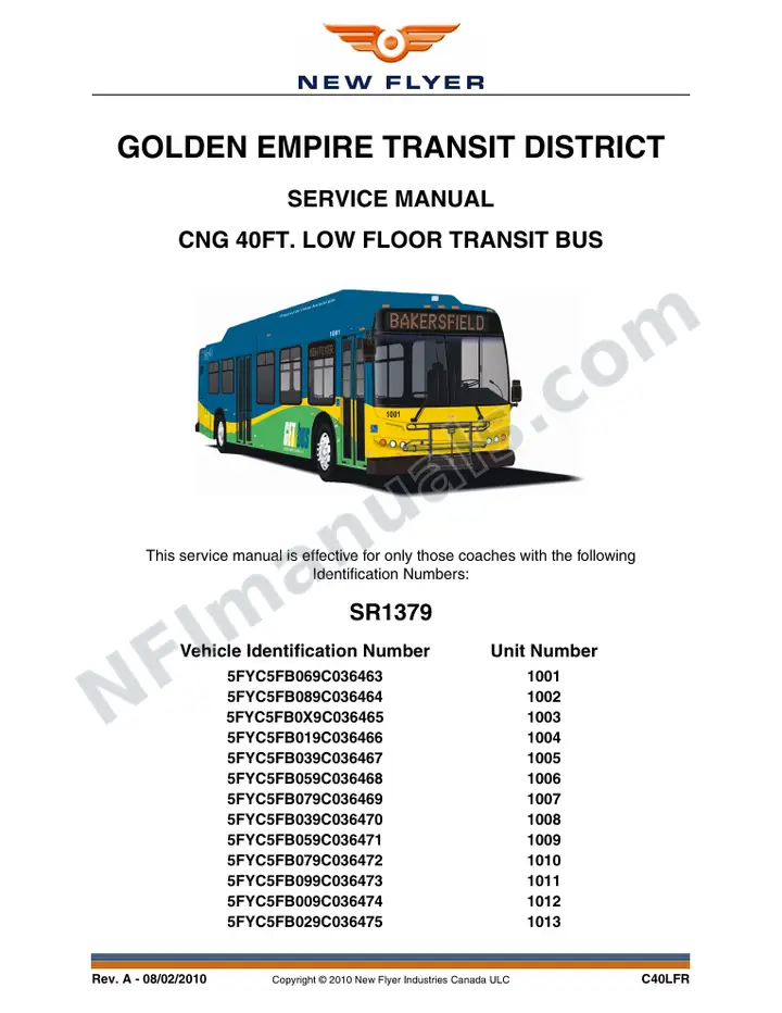 SR1379 Service Manual, Golden Empire Tranist District first-page preview