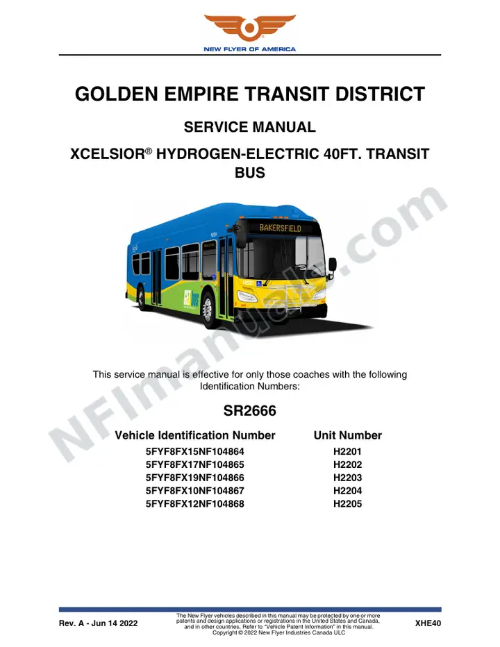 SR2666 Service Manual, Golden Empire Transit District first-page preview