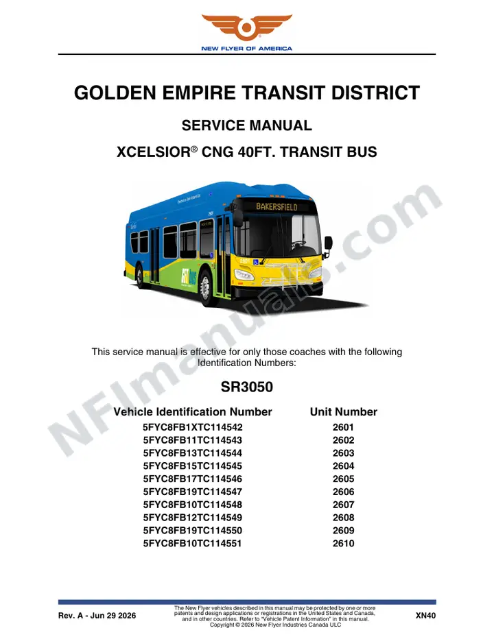 SR3050 Service Manual, Golden Empire Transit District first-page preview