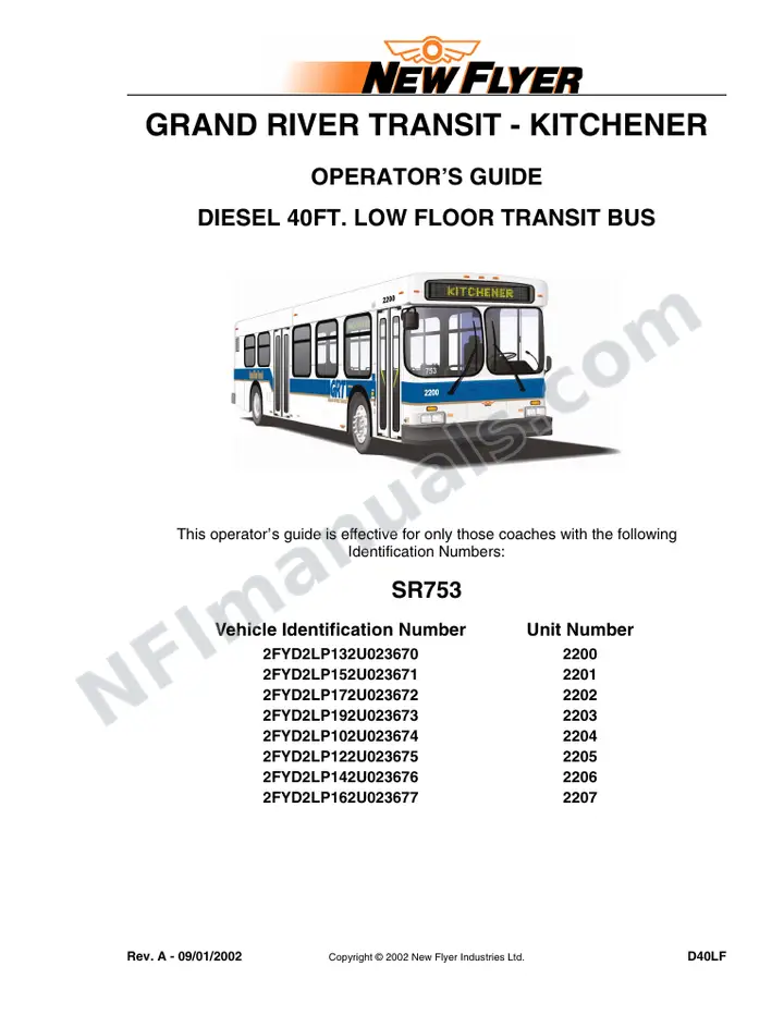 SR753 Operator's Guide, Grand River Transit - Kitchener first-page preview