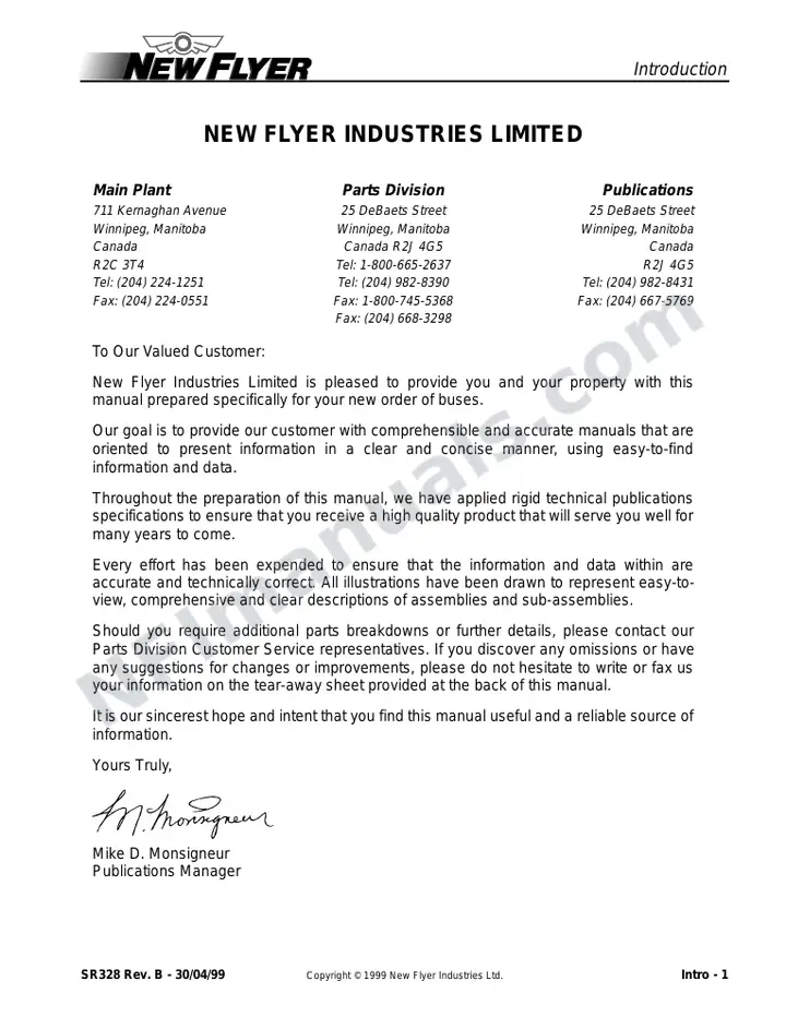 SR328 Parts Manual, Grand River Transit - Kitchener first-page preview