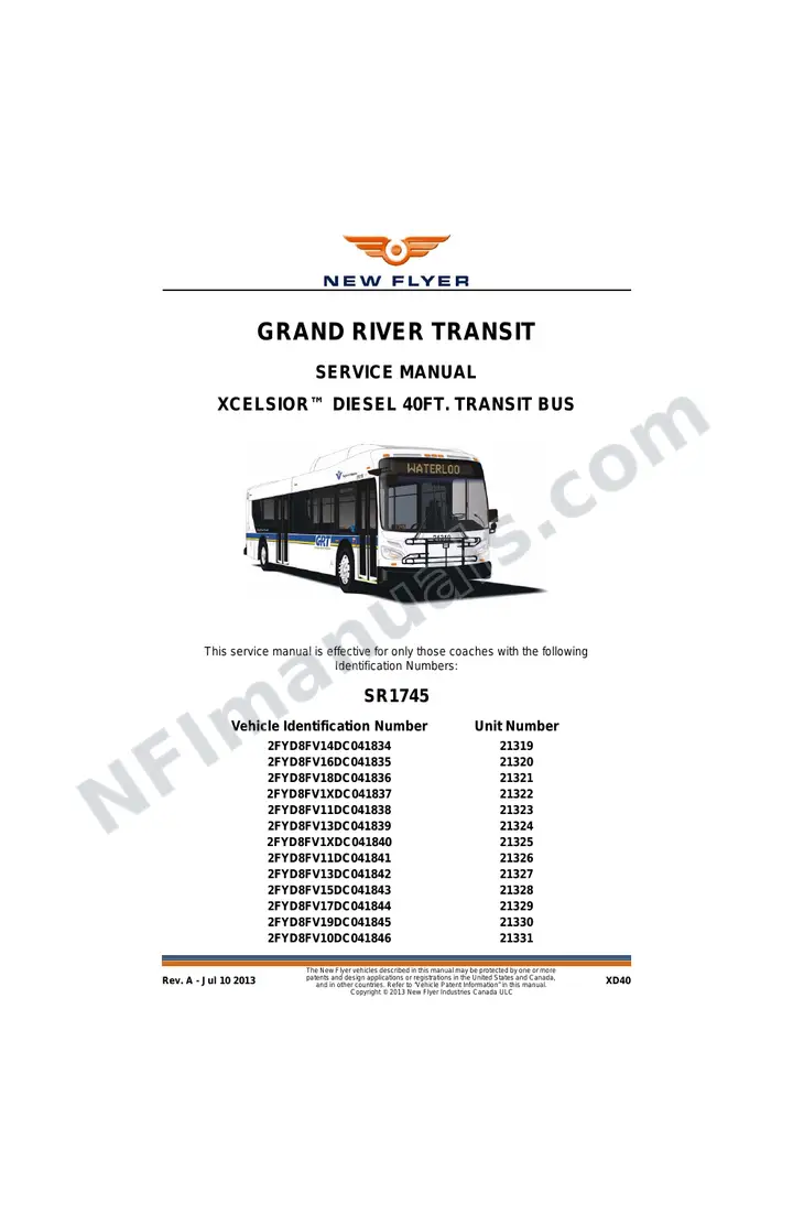 SR1745 Service Manual, Grand River Transit first-page preview