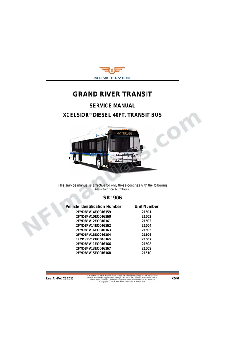 SR1906 Service Manual, Grand River Transit first-page preview