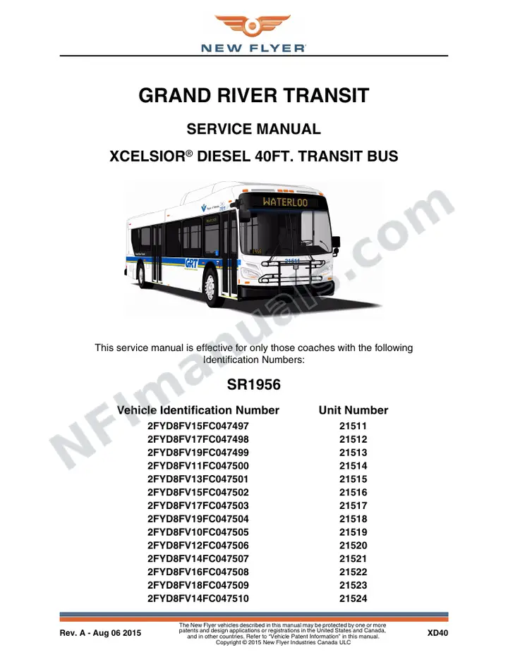 SR1956 Service Manual, Grand River Transit first-page preview