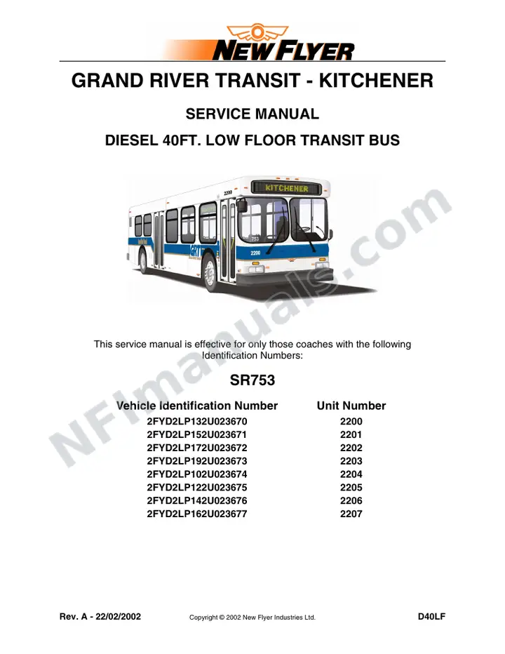 SR753 Service Manual, Grand River Transit - Kitchener first-page preview