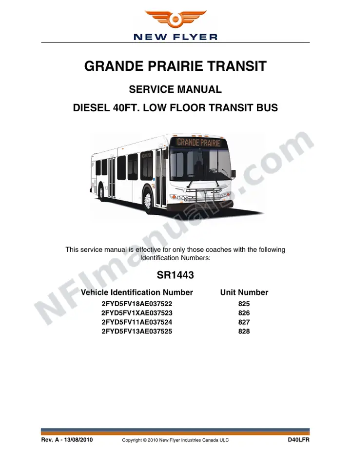 SR1443 Service Manual, Grande Prairie Transit first-page preview