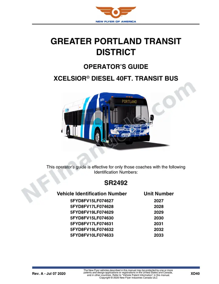 SR2492 Operator's Guide, Greater Portland Transit District first-page preview