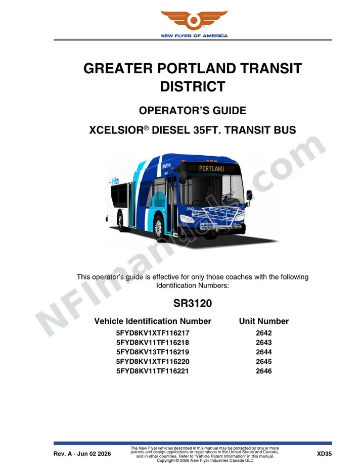 SR3120 Operator's Guide, Greater Portland Transit District first-page preview