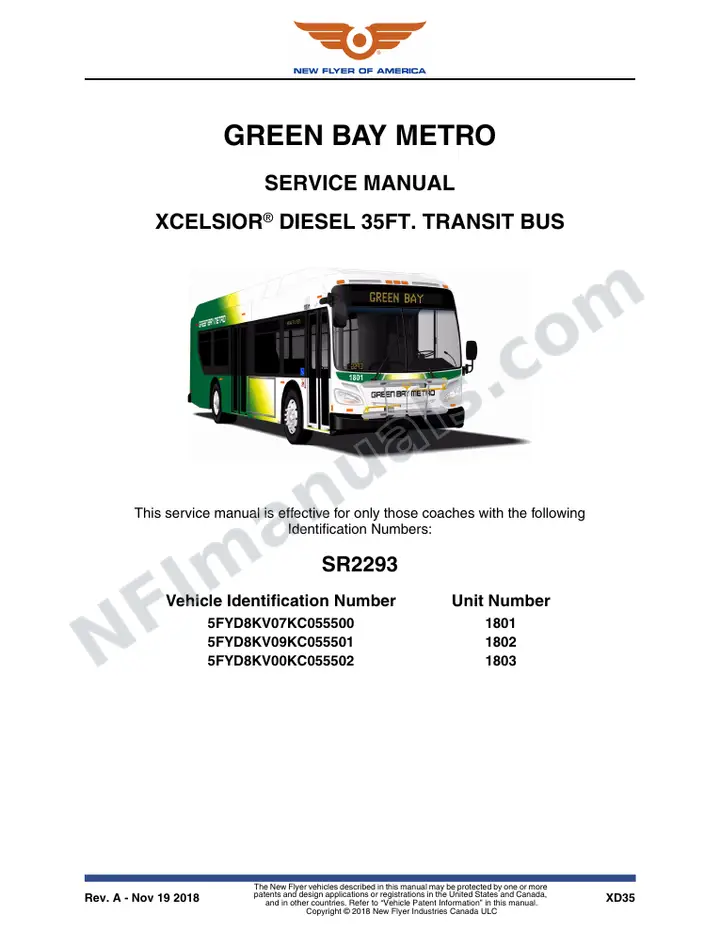 SR2293 Service Manual, Green Bay Metro first-page preview