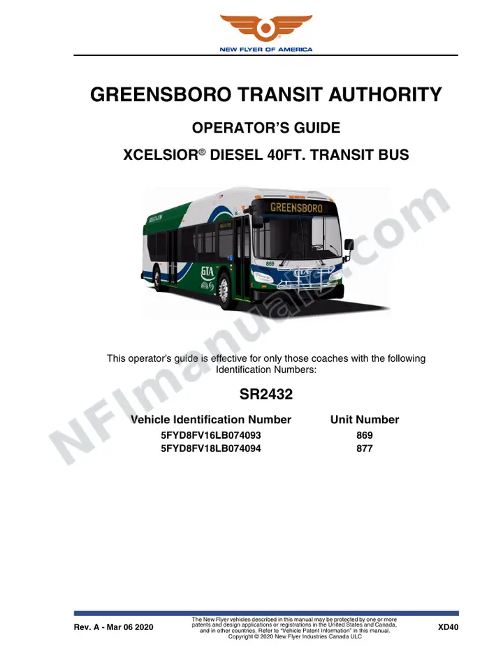 SR2432 Operator's Guide, Greensboro Transit Authority first-page preview