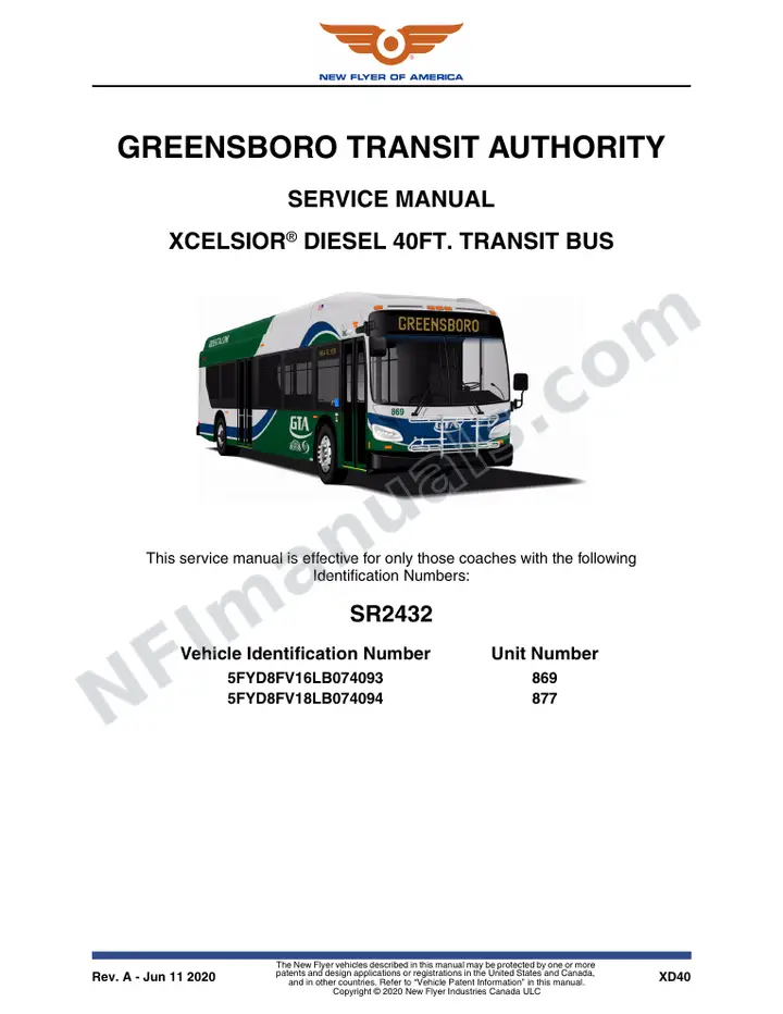 SR2432 Service Manual, Greensboro Transit Authority first-page preview