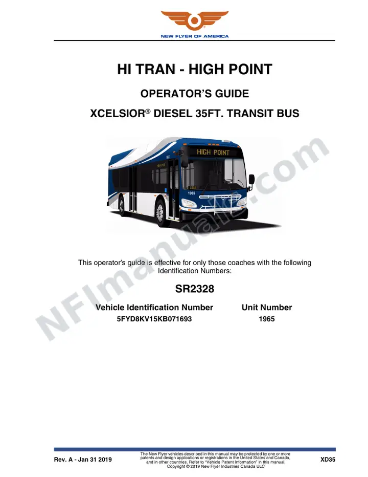 SR2328 Operator's Guide, HI Tran - High Point first-page preview