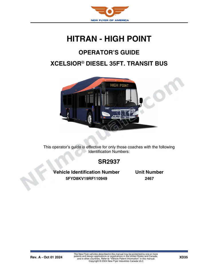 SR2937 Operator's Guide, HITRAN - High Point first-page preview
