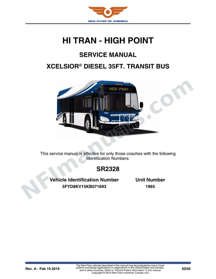 SR2328 Service Manual, HI TRAN - High Point first-page preview