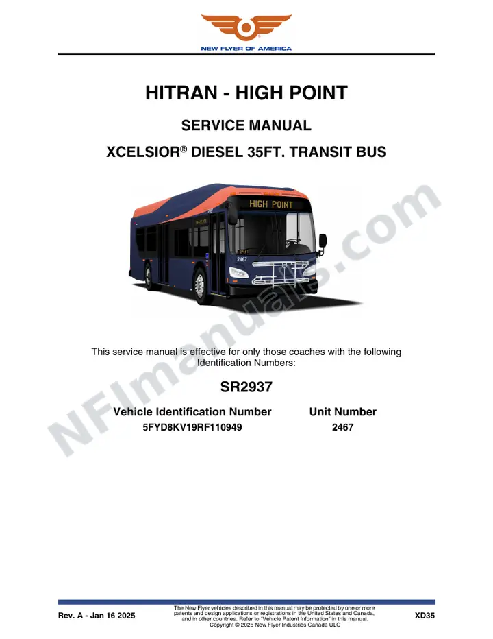 SR2937 Service Manual, HITRAN - High Point first-page preview