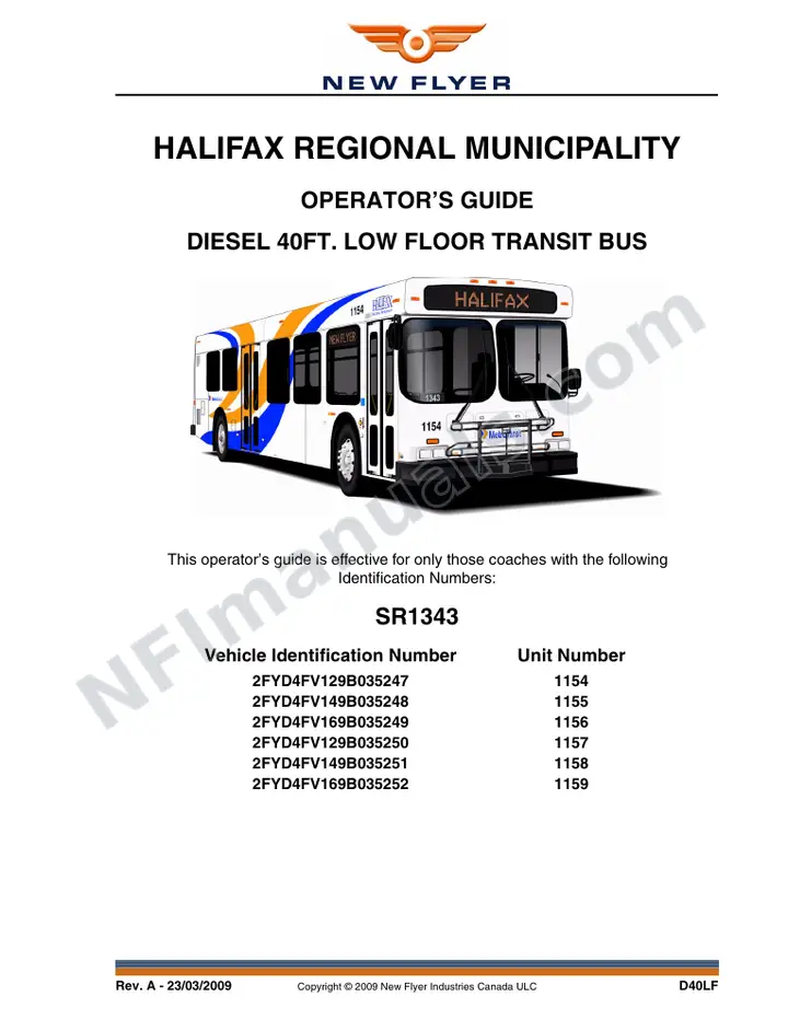 SR1343 Operator's Guide, Halifax Regional Municipality first-page preview