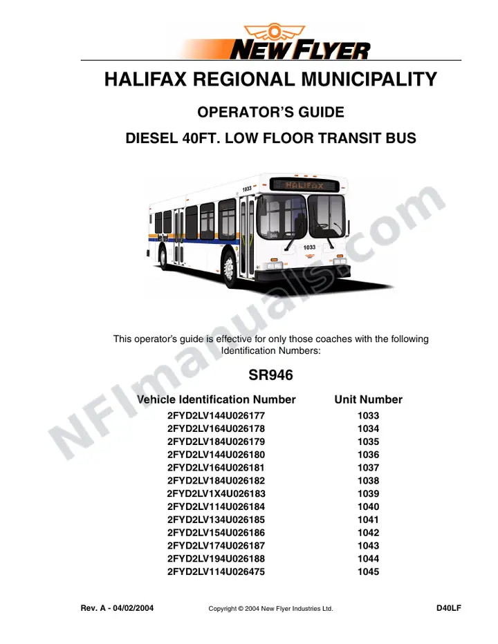SR946 Operator's Guide, Halifax Regional Municipality first-page preview