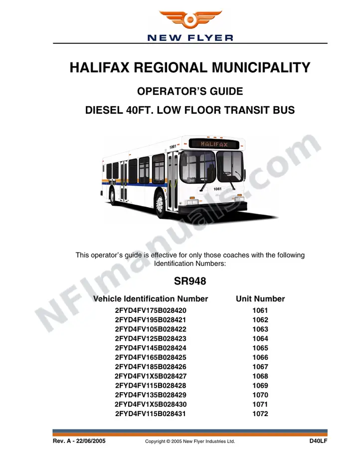 SR948 Operator's Guide, Halifax Regional Municipality first-page preview