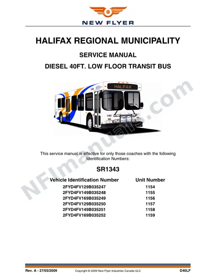 SR1343 Service Manual, Halifax Regional Municipality first-page preview