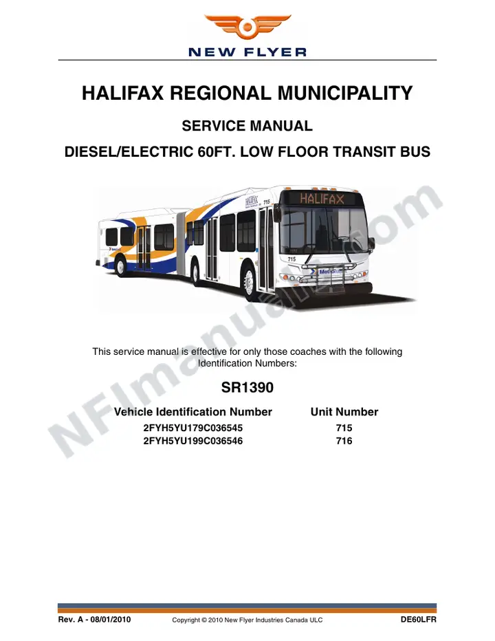 SR1390 Service Manual, Halifax Regional Municipality first-page preview