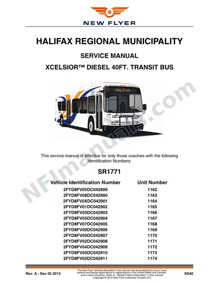 SR1771 Service Manual, Halifax Regional Municipality first-page preview
