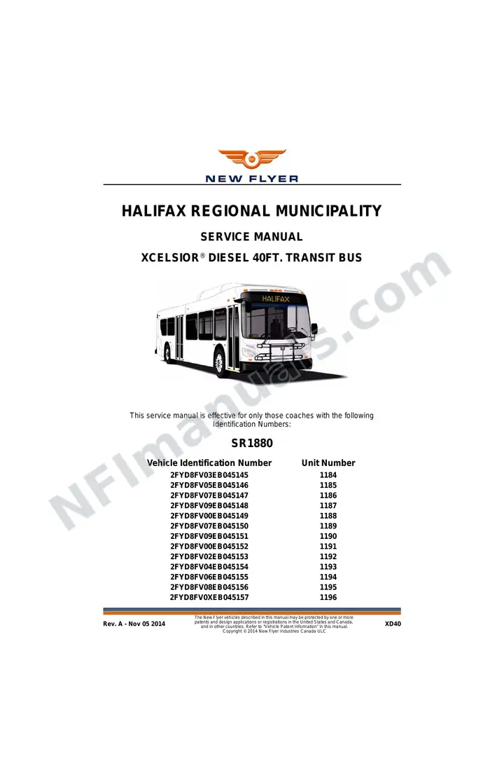 SR1880 Service Manual, Halifax Regional Municipality first-page preview