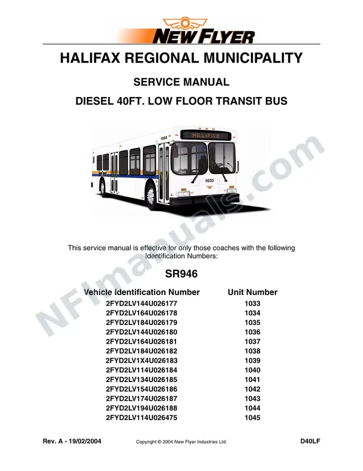 SR946 Service Manual, Halifax Regional Municipality first-page preview