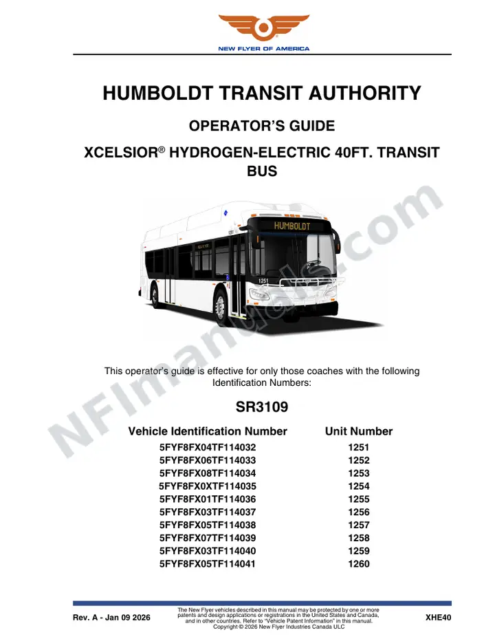 New Flyer XHE40 Manual Package - Humboldt Transit Authority included manual preview