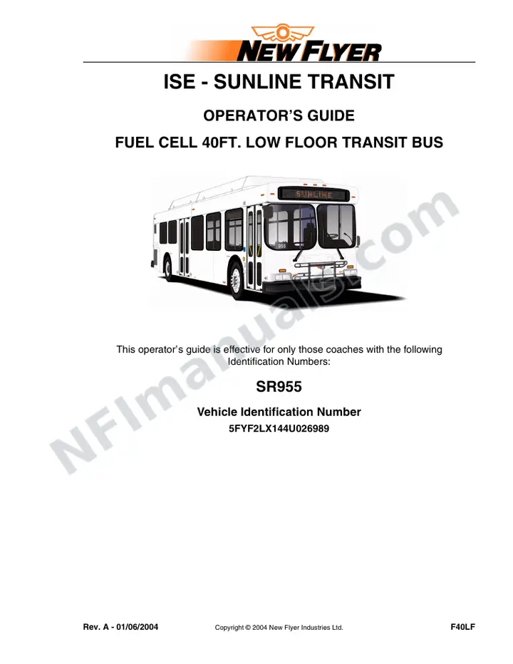 SR955 Operator's Guide, ISE - Sunline Transit first-page preview