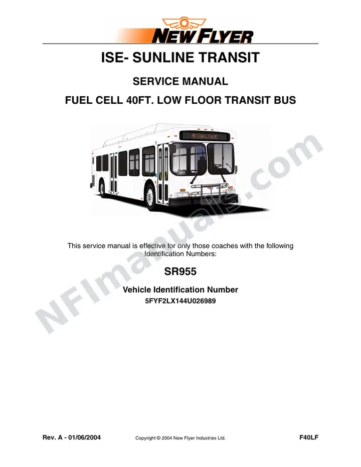 SR955 Service Manual, ISE - Sunline Transit first-page preview