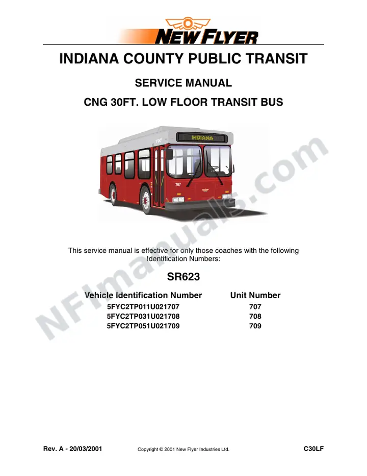 SR623 Service Manual, Indiana County Public Transit first-page preview