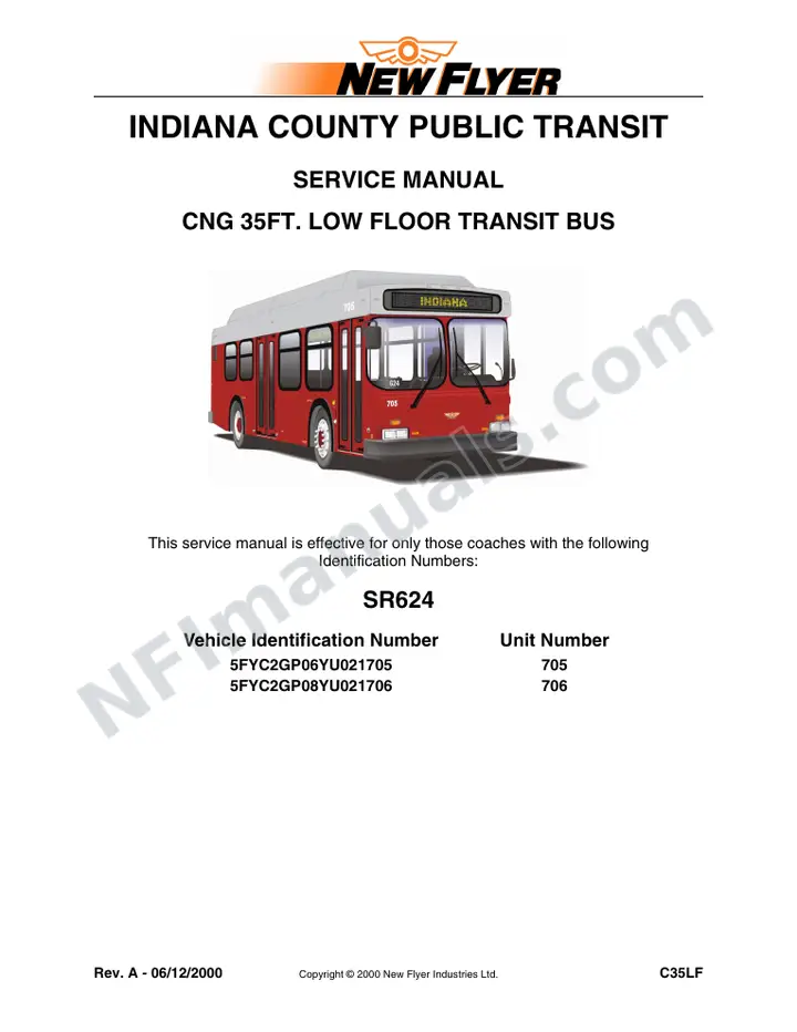SR624 Service Manual, Indiana County Public Transit first-page preview
