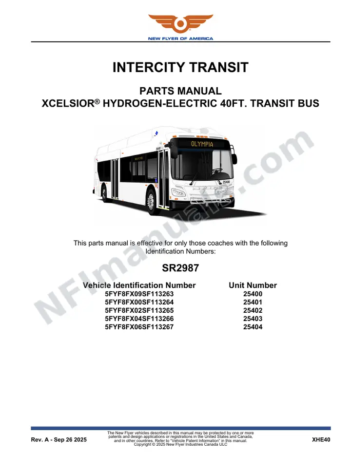 SR2987 Parts Manual, Intercity Transit first-page preview