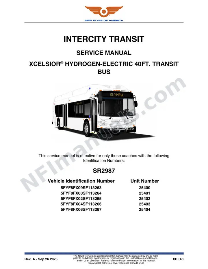 SR2987 Service Manual, Intercity Transit first-page preview