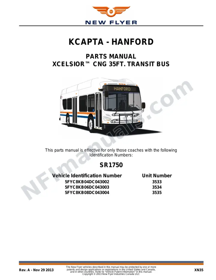 SR1750 Parts Manual, KCAPTA - Hanford first-page preview