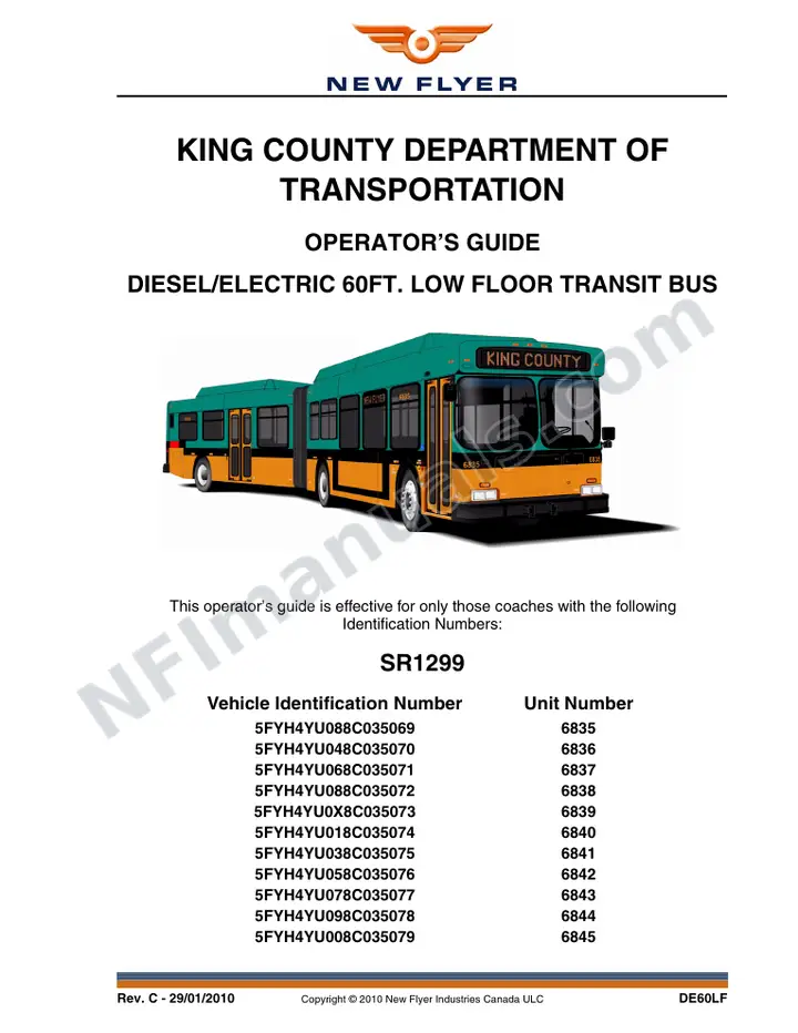 SR1299_SR1419 Operator's Guide, King County Department of Transportation first-page preview