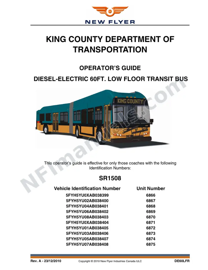 SR1508 Operator's Guide, King County Department of Transportation first-page preview