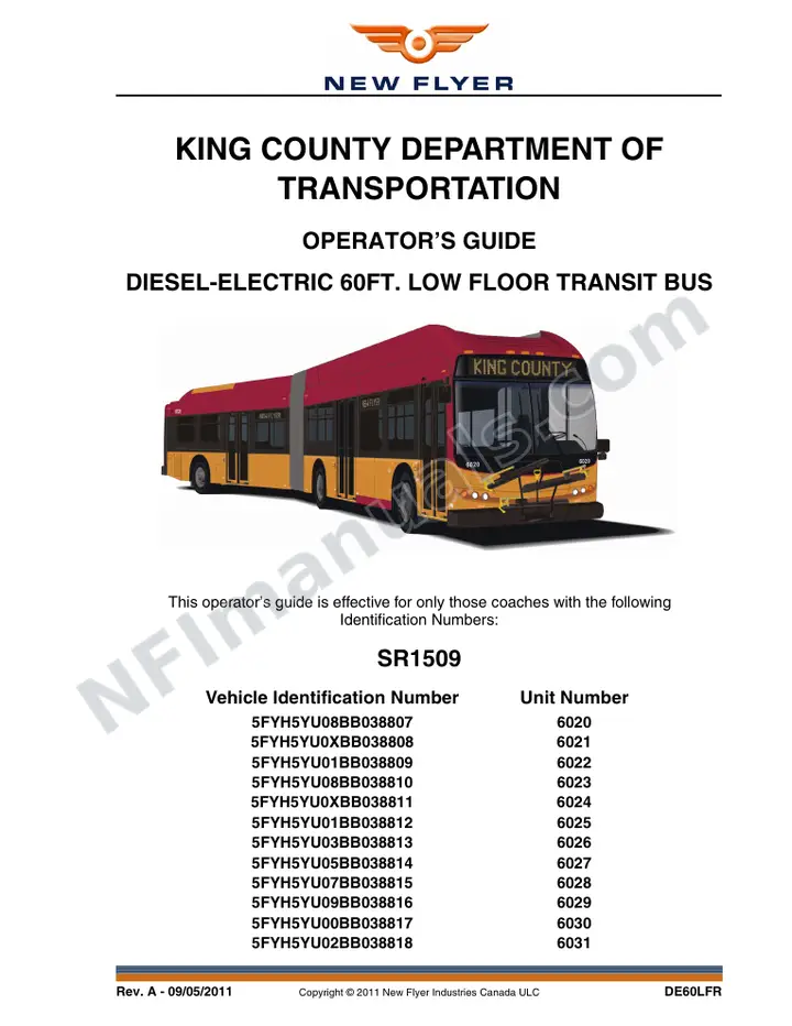 SR1509 Operator's Guide, King County Department of Transportation first-page preview