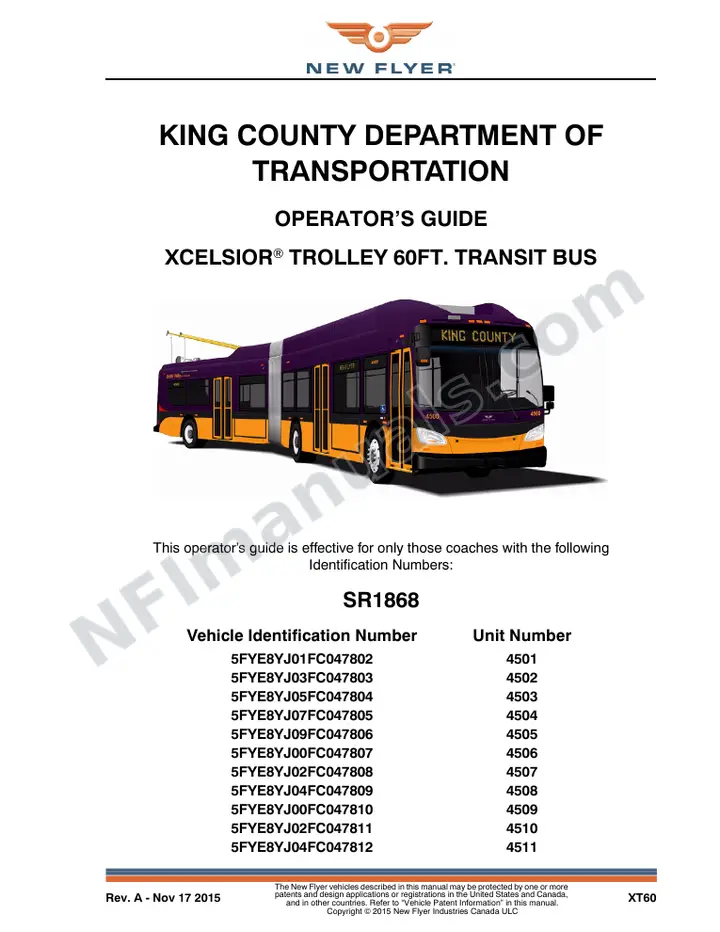 SR1868 Operator's Guide, King County Department of Transportation first-page preview