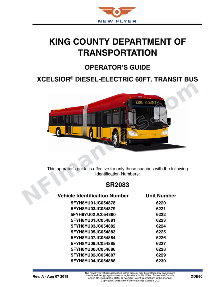 SR2083 Operator's Guide, King County Department of Transportation first-page preview