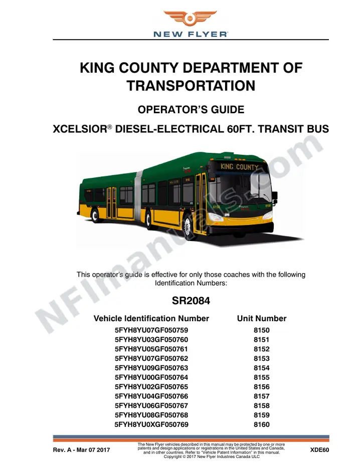SR2084 Operator's Guide, King County Department of Transportation first-page preview