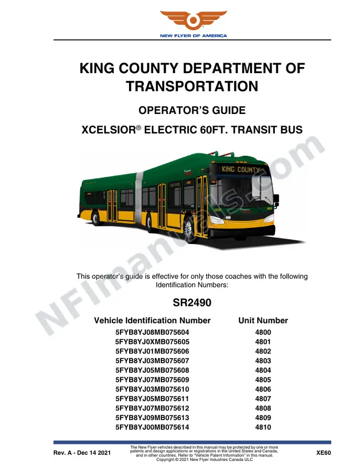 SR2490 Operator's Guide, King County Department Of Transportation first-page preview