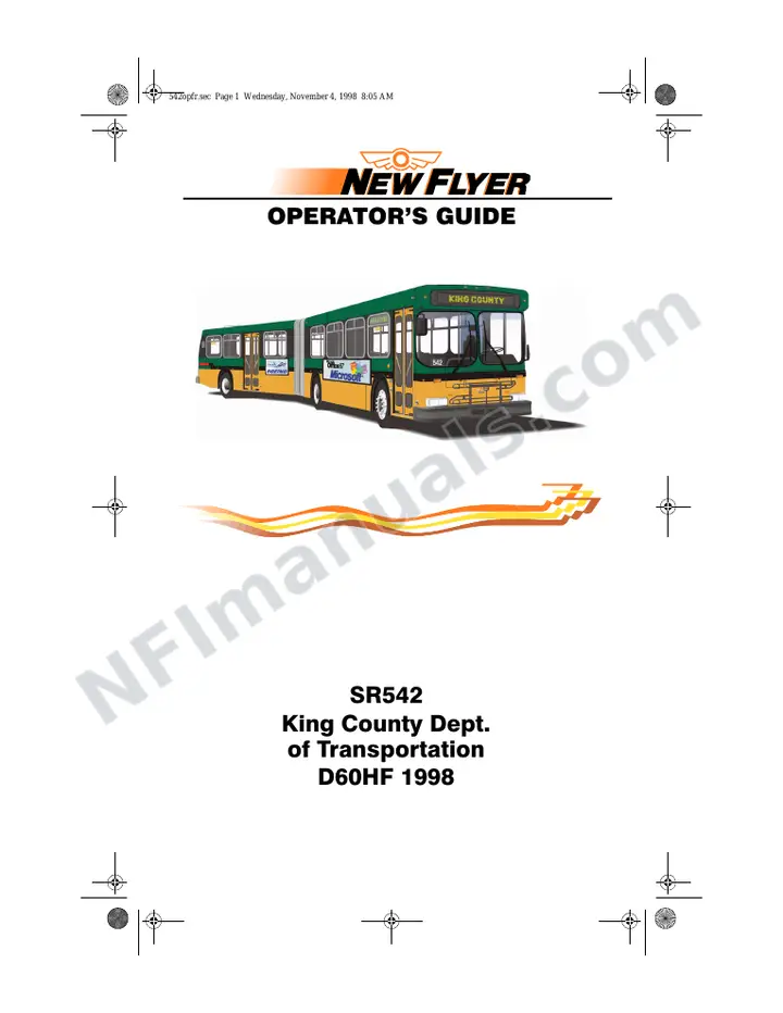 D60HF Operator's Guide, King County Department of Transportation first-page preview