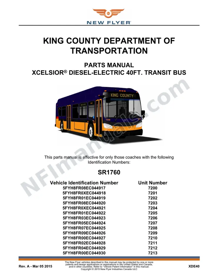 SR1760 Parts Manual, King County Department of Transportation first-page preview