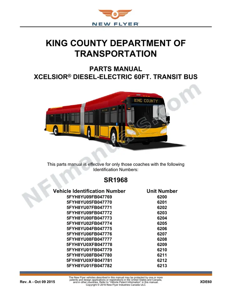 SR1968 Parts Manual, King County Department of Transportation first-page preview