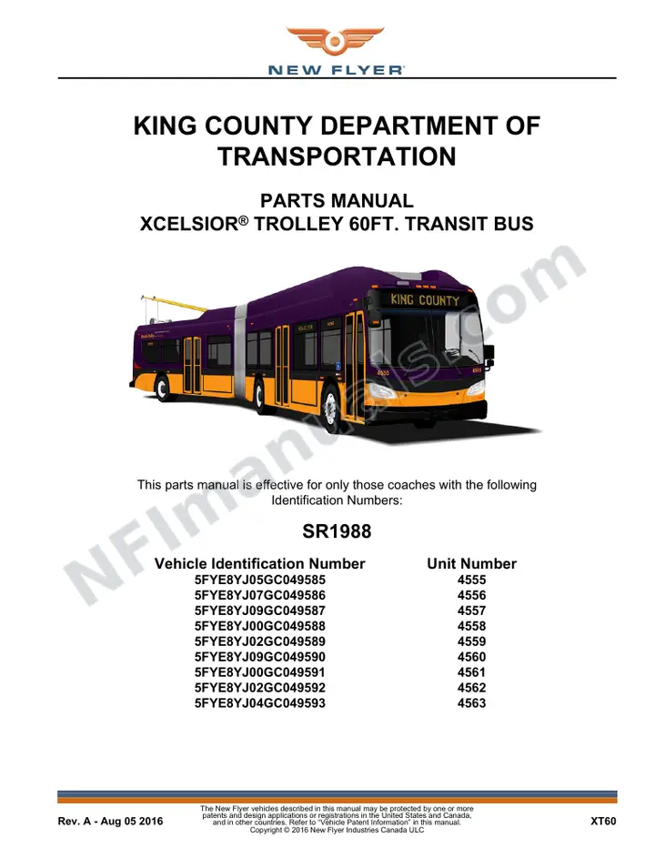 SR1988 Parts Manual, King County Department of Transportation first-page preview